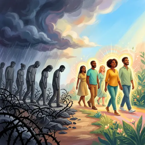 Personal growth journey illustration showing progressive development path